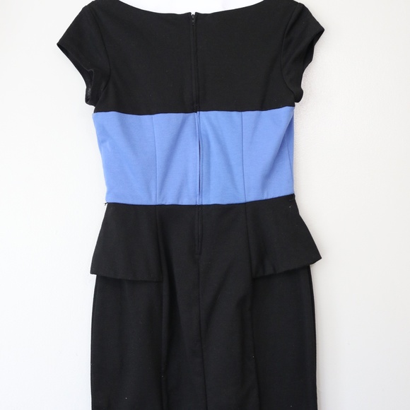 IZ Byer Size 5 Dress | Blue and Black Peplum Work Dress - Picture 2 of 7